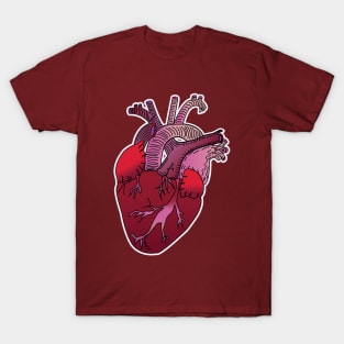 Red Anatomical Heart T-Shirt